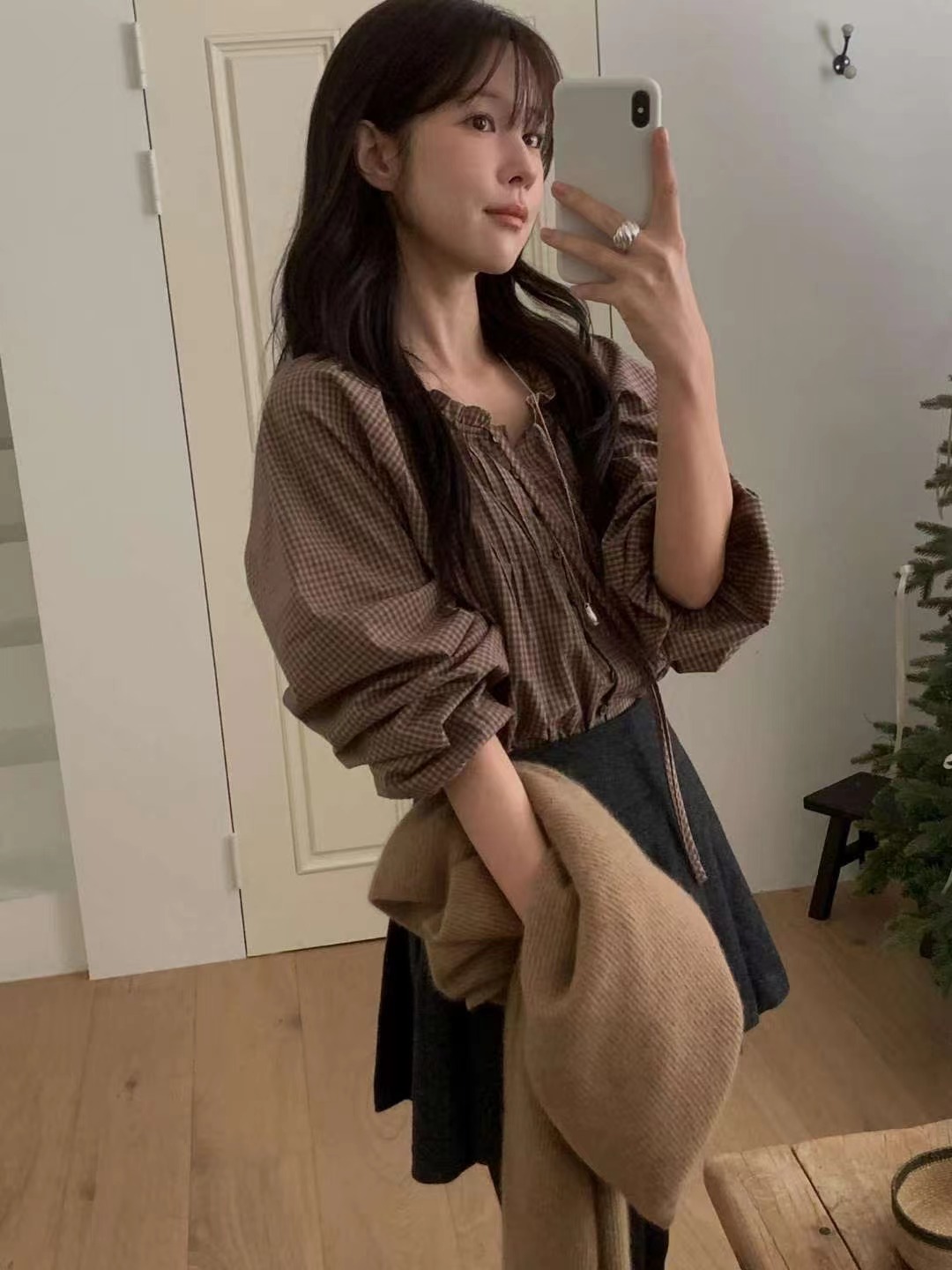 MIELLE-미엘르-OT韓國代購㊣女裝新款25秋冬推薦襯衫蕾絲衫MIELLE-미엘르-OT襯衫/蕾絲衫圖色2