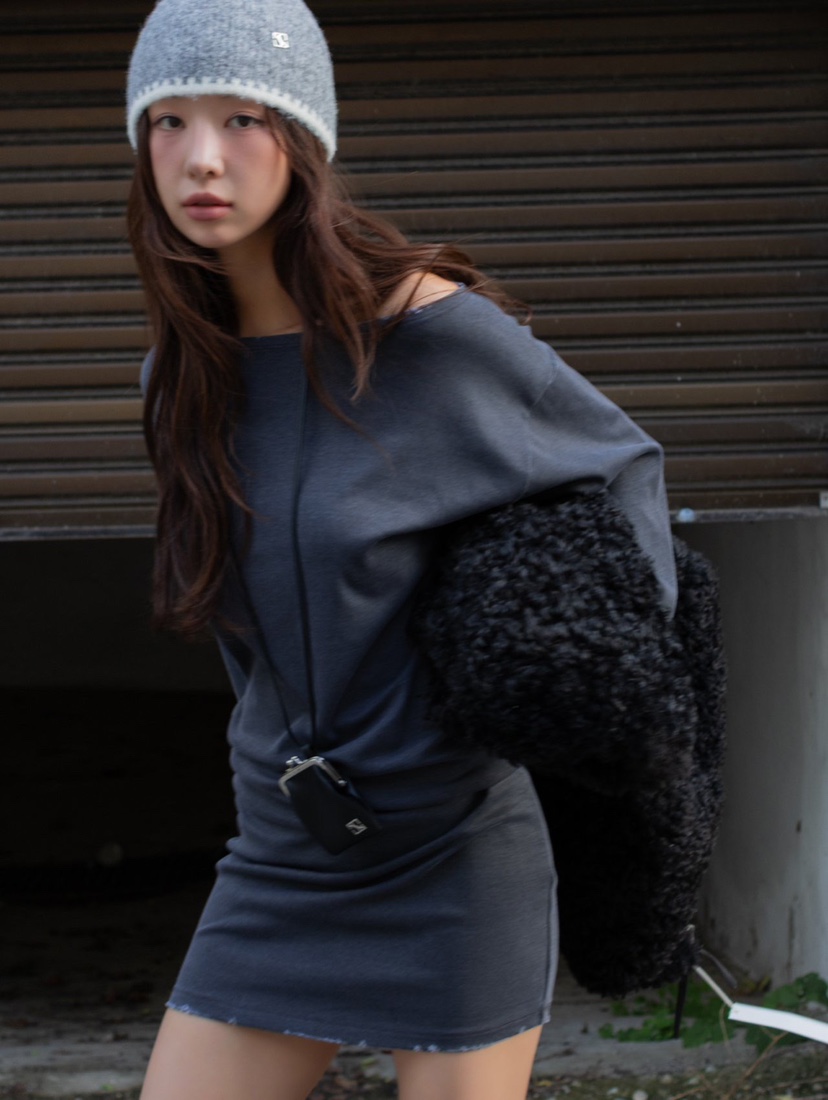 INSSENSE-A東大門㊣代購女士新品人氣推薦熱賣連衣裙復古露肩INSSENSE-A連衣裙