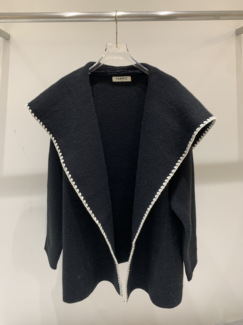 FABRIC韓國代購㊣女士新款休閑25秋冬職業時尚推薦針織衫刺繡FABRIC針織衫圖色2