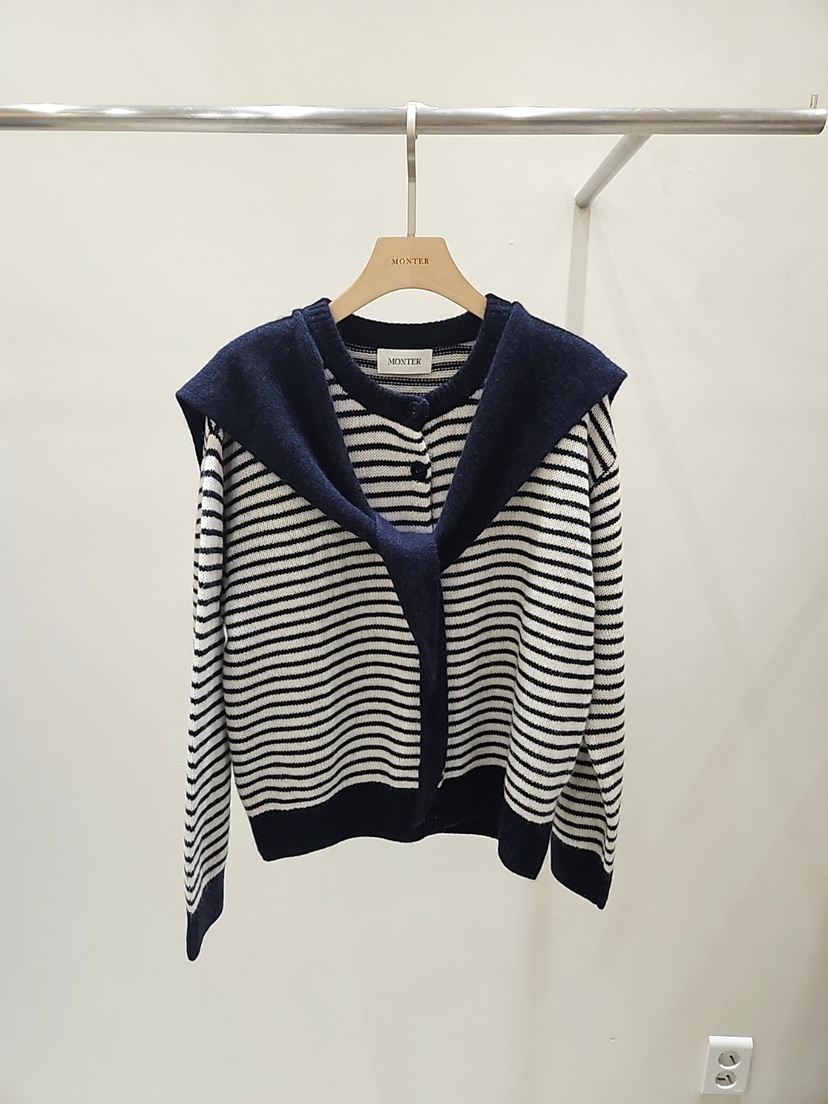MONTER東大門㊣代購女裝新款推薦熱賣職業25秋冬針織衫圍巾開衫MONTER針織衫圖色1
