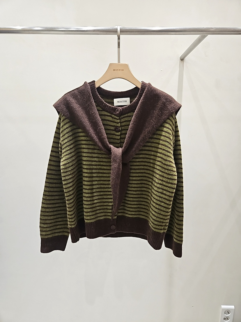 MONTER東大門㊣代購女裝新款推薦熱賣職業25秋冬針織衫圍巾開衫MONTER針織衫圖色2