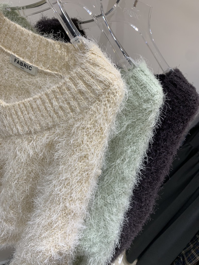 FABRIC韓國直郵㊣女士新品推薦時尚真品25秋冬人氣針織衫V領FABRIC針織衫