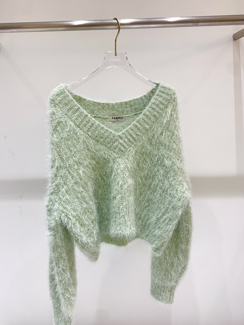 FABRIC韓國直郵㊣女士新品推薦時尚真品25秋冬人氣針織衫V領FABRIC針織衫圖色2