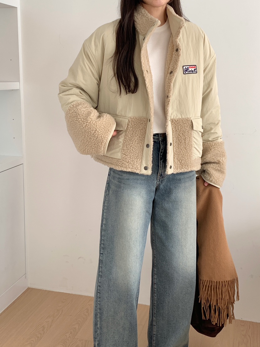 A P-STUDIO東大門㊣代購女裝新款人氣夾克帽子可拆卸雙面A P-STUDIO夾克