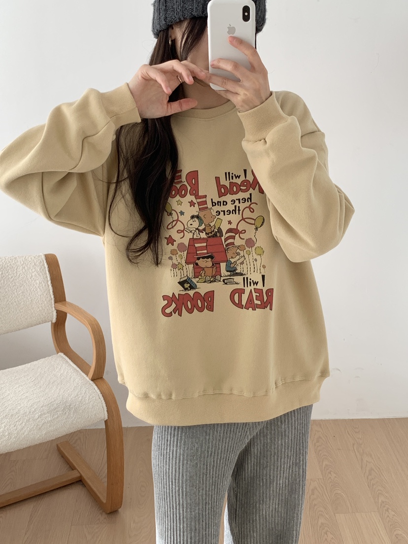 A P-STUDIO韓國直郵㊣女裝新款時尚推薦人氣真品衛衣史努比A P-STUDIO衛衣