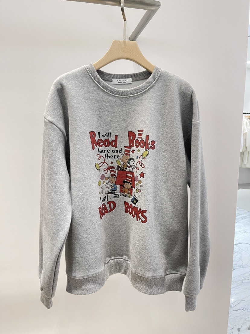 A P-STUDIO韓國直郵㊣女裝新款時尚推薦人氣真品衛衣史努比A P-STUDIO衛衣圖色1