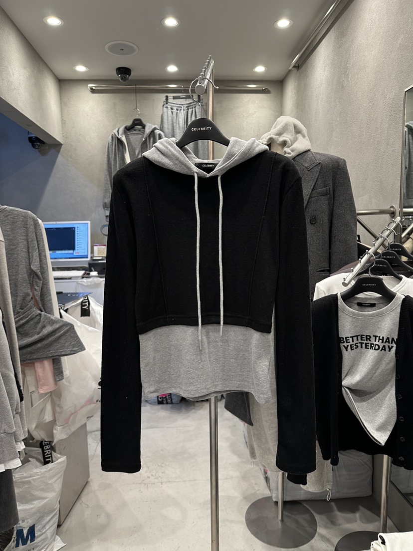 CELEBRITY-A韓國代購㊣女裝新款熱賣休閑職業長袖T恤連帽衫CELEBRITY-A長袖T恤圖色2