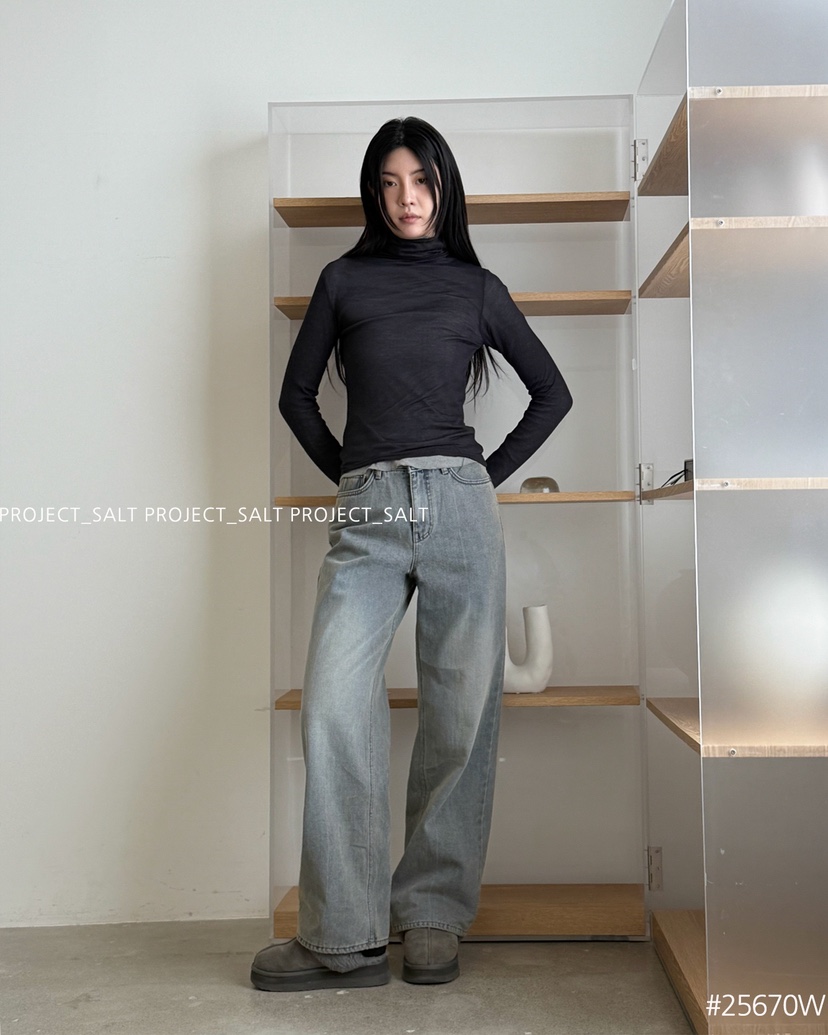 PROJECT SALT東大門㊣實拍女士新款職業牛仔褲PROJECTSALT牛仔褲