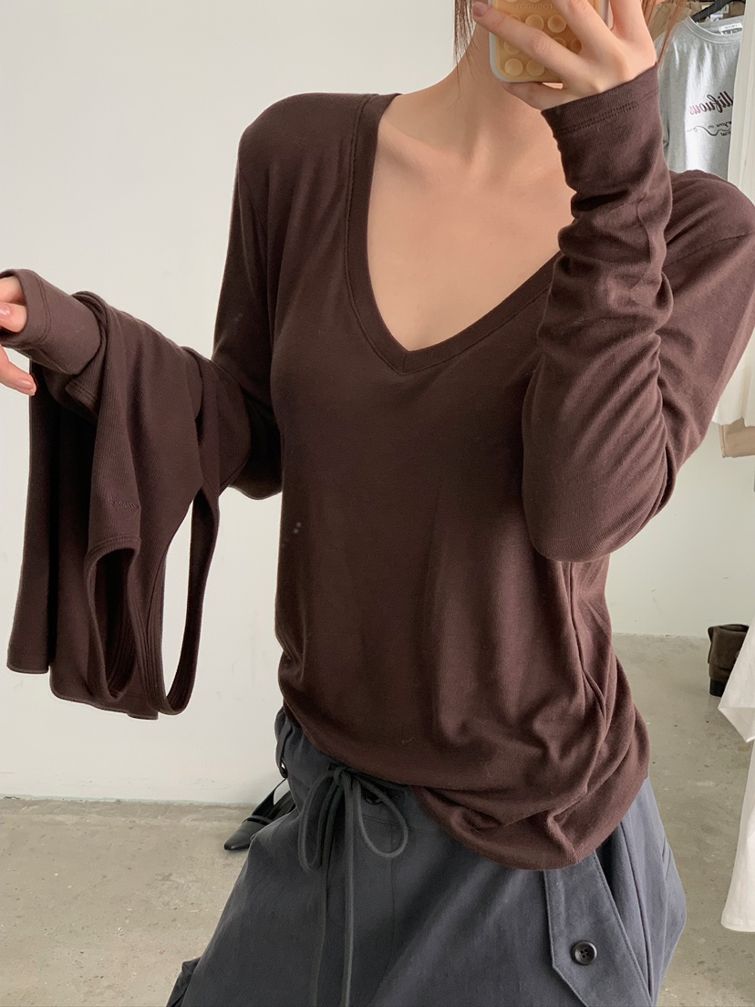 UNBOUND東大門㊣直郵女士新品休閑真品25秋冬人氣熱賣長袖T恤UNBOUND長袖T恤圖色1