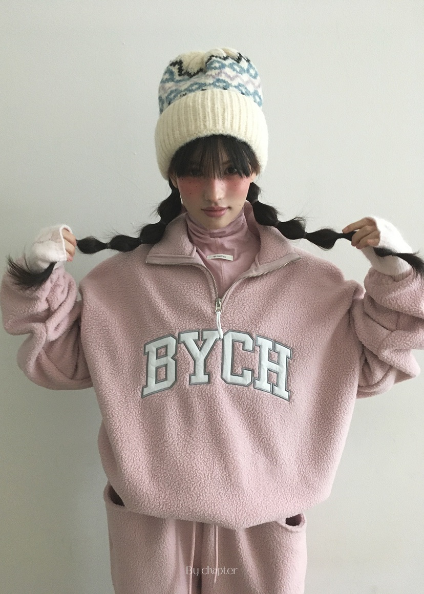 BY CHAPTER東大門㊣直郵女裝新品職業時尚休閑衛衣抓絨拉鏈BY Chapter衛衣圖色2