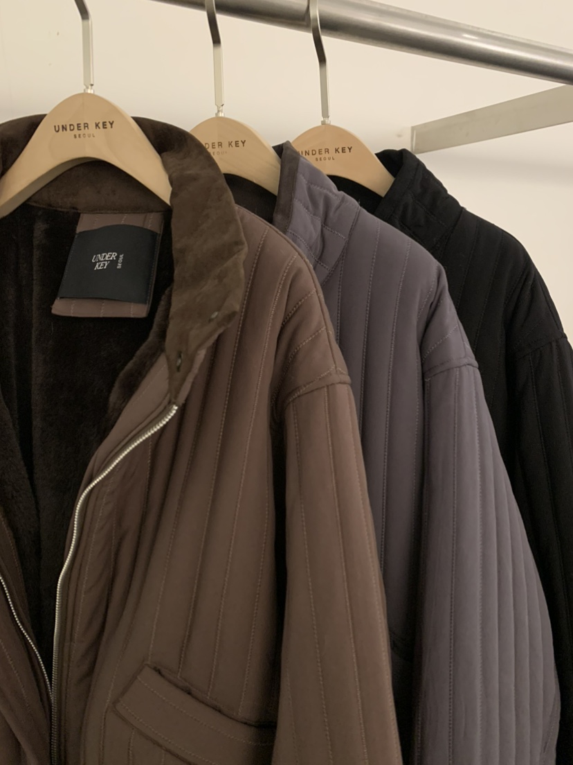 UNDER KEY韓國代購㊣女裝新款時尚職業人氣短款棉服毛絨夾棉UNDER KEY短款棉服