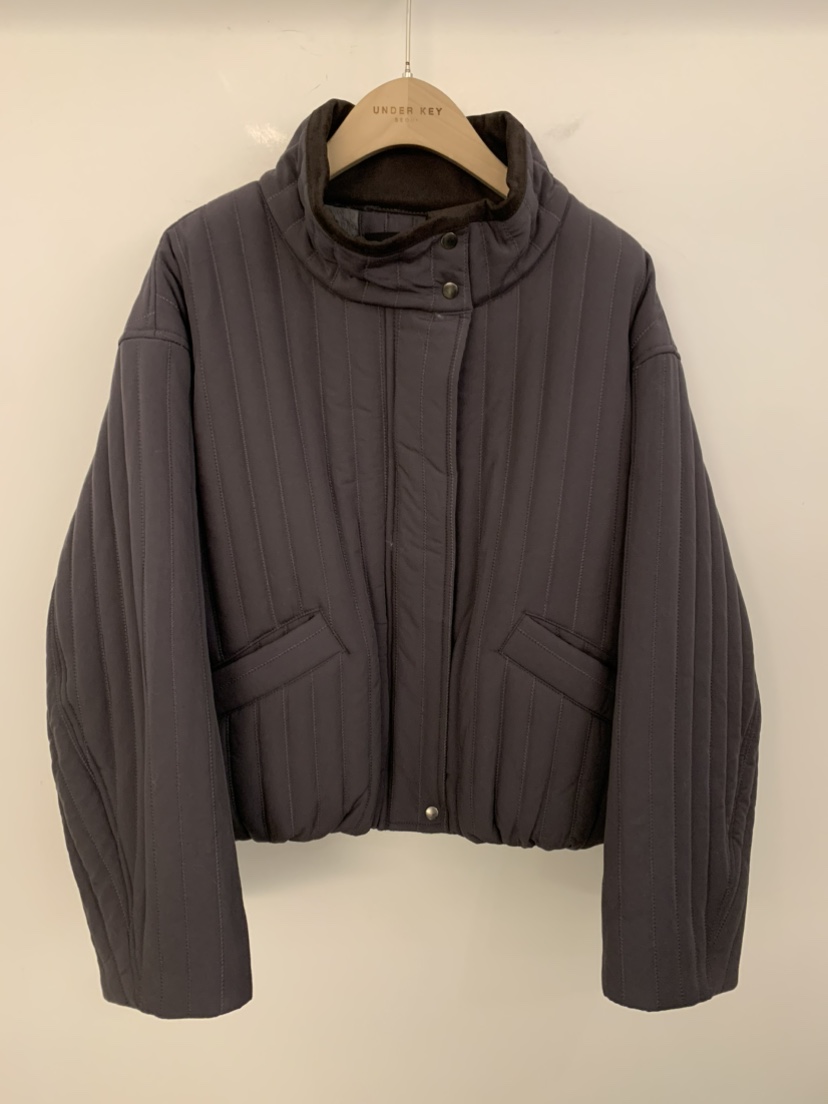 UNDER KEY韓國代購㊣女裝新款時尚職業人氣短款棉服毛絨夾棉UNDER KEY短款棉服圖色1