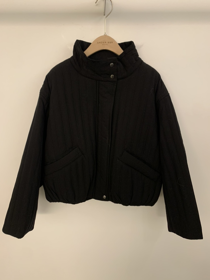 UNDER KEY韓國代購㊣女裝新款時尚職業人氣短款棉服毛絨夾棉UNDER KEY短款棉服圖色2