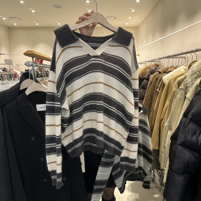 CREME BRULEE韓國代購㊣女裝新款熱賣休閑職業真品時尚針織衫CREME BRULEE/DH針織衫圖色1