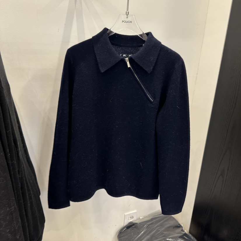 POUCH東大門㊣直郵女士新品職業人氣真品25秋冬針織衫羊毛拉鏈POUCH針織衫圖色2