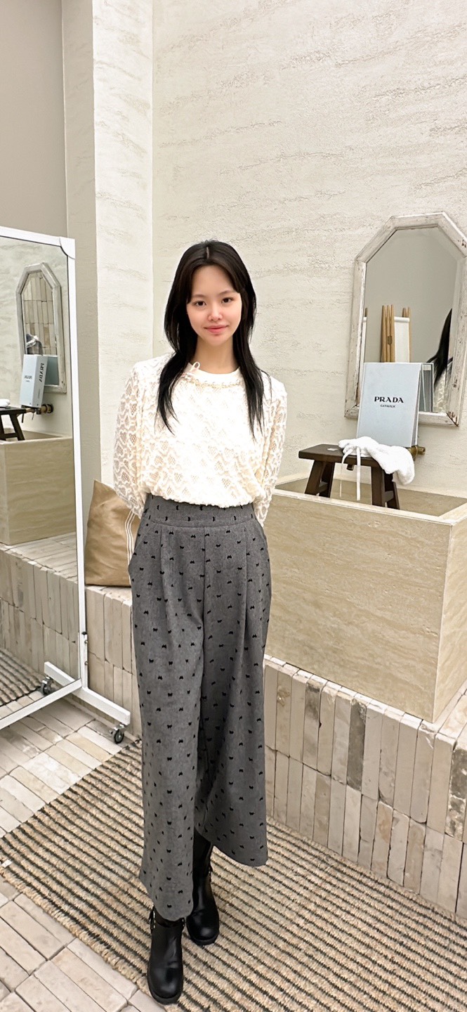 YARD東大門㊣代購女裝新品25秋冬休閑熱賣真品時尚休閑褲刺繡YARD休閑褲圖色2