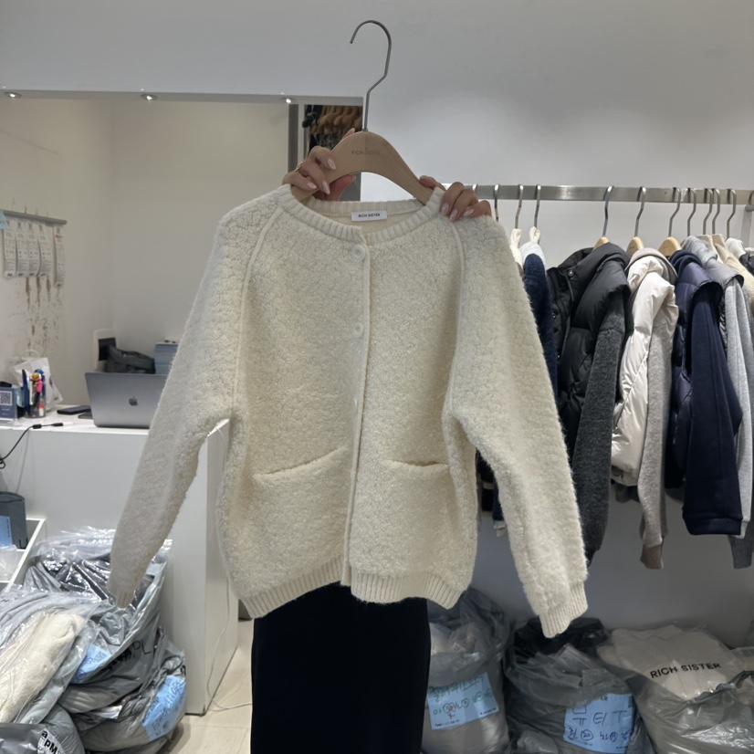 RICH SISTER東大門㊣實拍女士新品職業人氣推薦針織衫口袋RICH SISTER針織衫圖色1