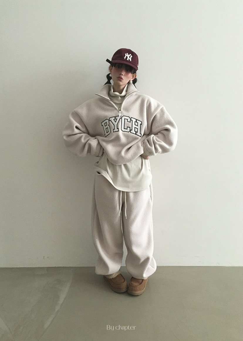 BY CHAPTER韓國代購㊣女裝新品休閑熱賣推薦真品休閑褲抓絨BY Chapter休閑褲