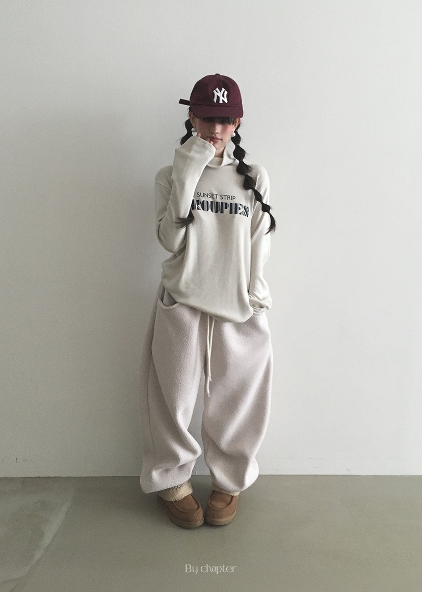 BY CHAPTER韓國代購㊣女裝新品休閑熱賣推薦真品休閑褲抓絨BY Chapter休閑褲