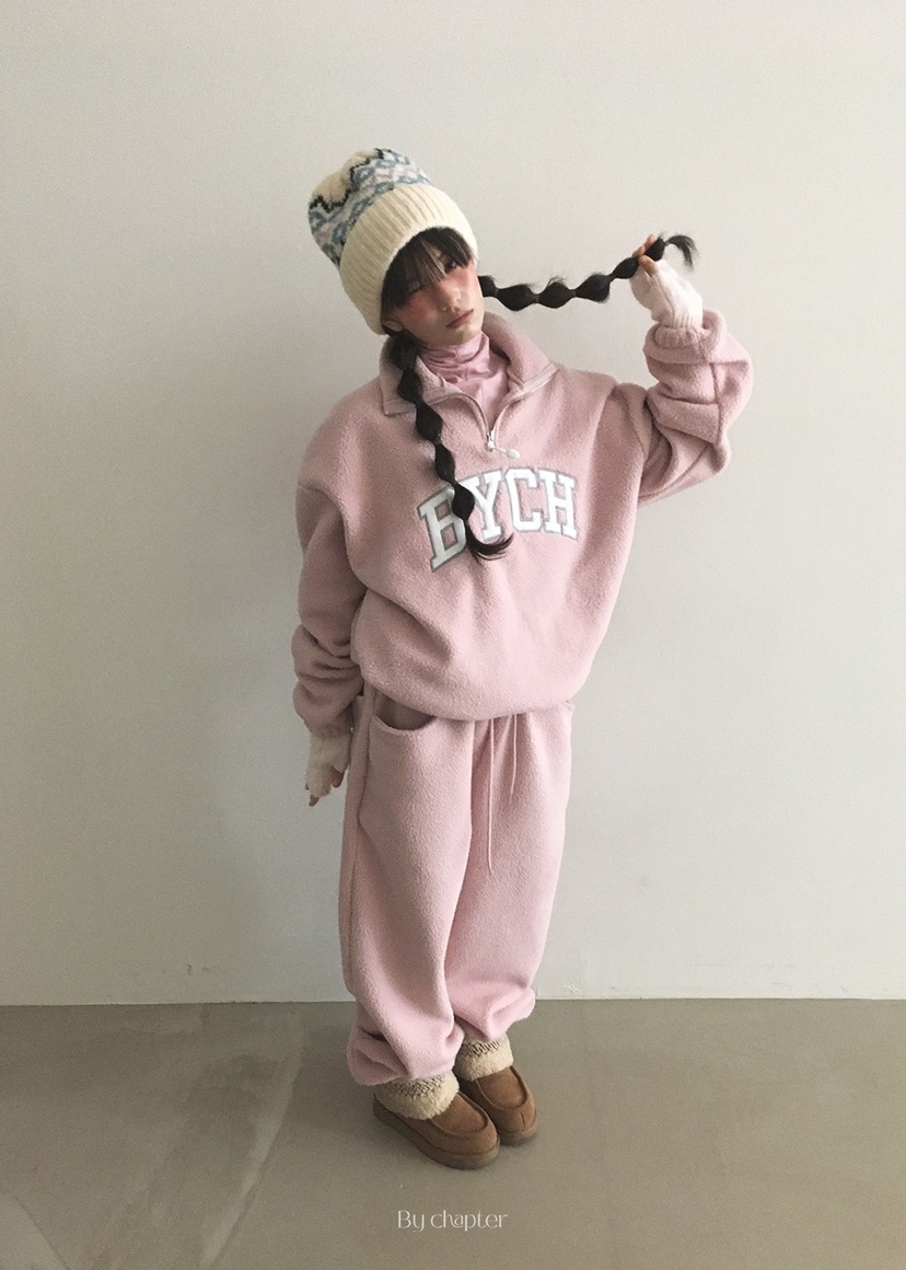 BY CHAPTER韓國代購㊣女裝新品休閑熱賣推薦真品休閑褲抓絨BY Chapter休閑褲