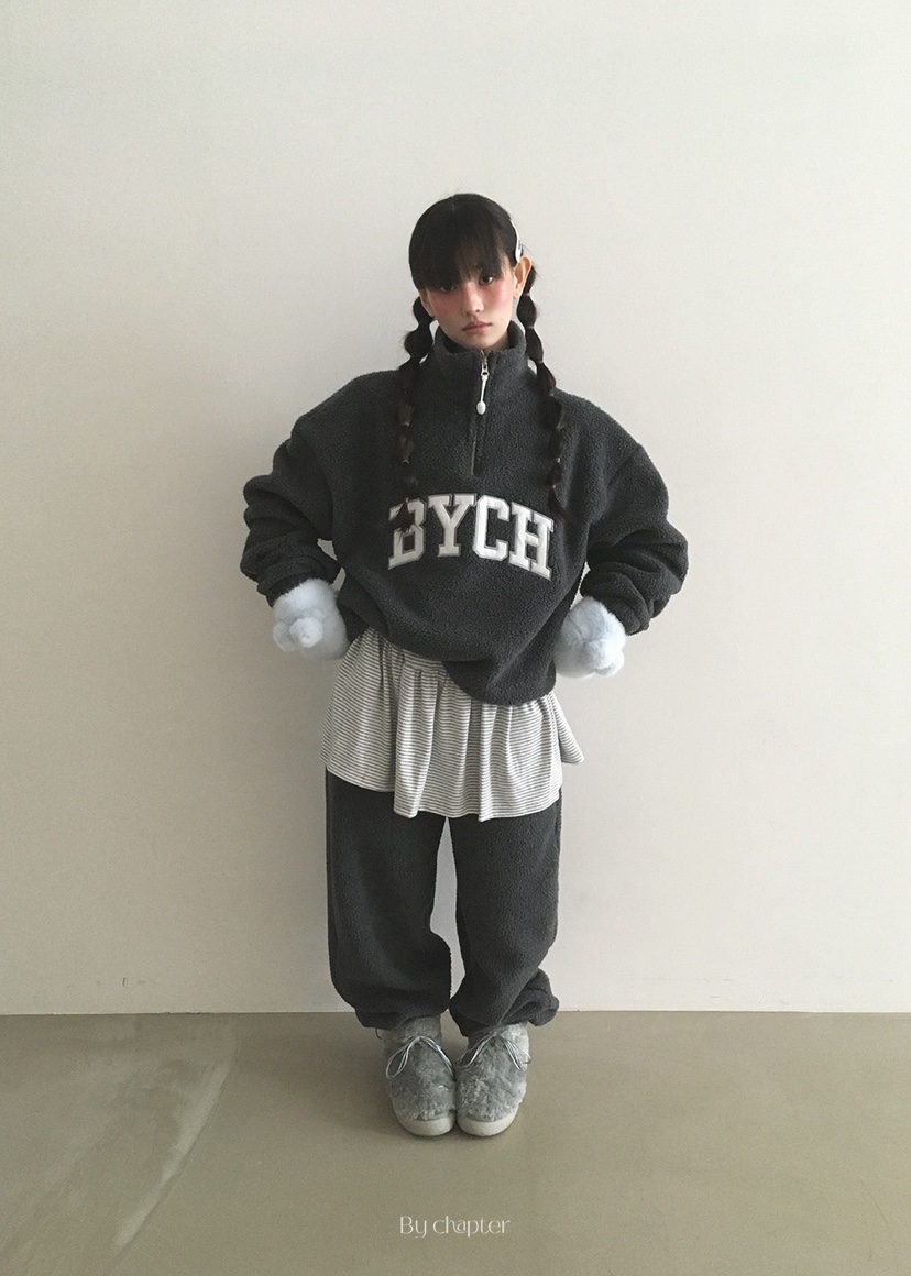 BY CHAPTER韓國代購㊣女裝新品休閑熱賣推薦真品休閑褲抓絨BY Chapter休閑褲