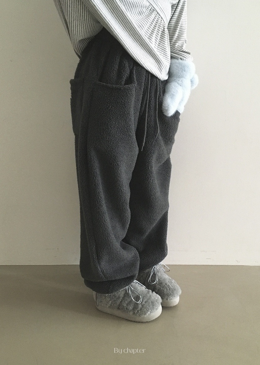 BY CHAPTER韓國代購㊣女裝新品休閑熱賣推薦真品休閑褲抓絨BY Chapter休閑褲圖色2