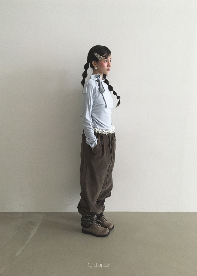 BY CHAPTER東大門㊣實拍女裝新品25秋冬時尚職業休閑褲燈心絨BY Chapter休閑褲