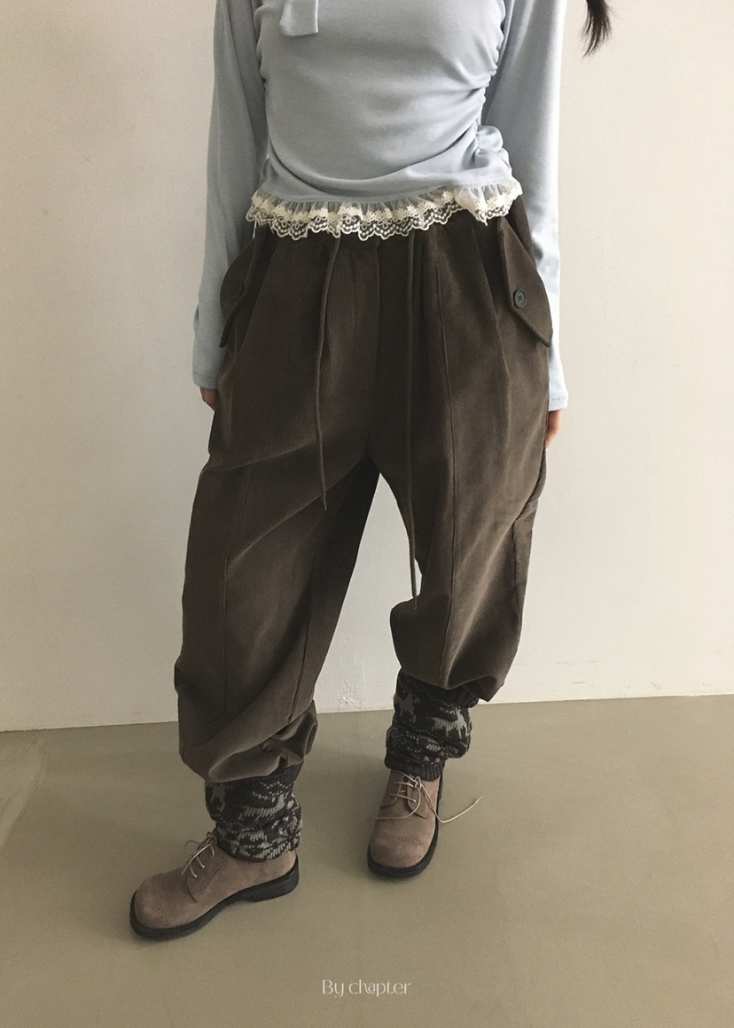 BY CHAPTER東大門㊣實拍女裝新品25秋冬時尚職業休閑褲燈心絨BY Chapter休閑褲