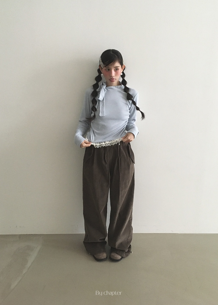 BY CHAPTER東大門㊣實拍女裝新品25秋冬時尚職業休閑褲燈心絨BY Chapter休閑褲