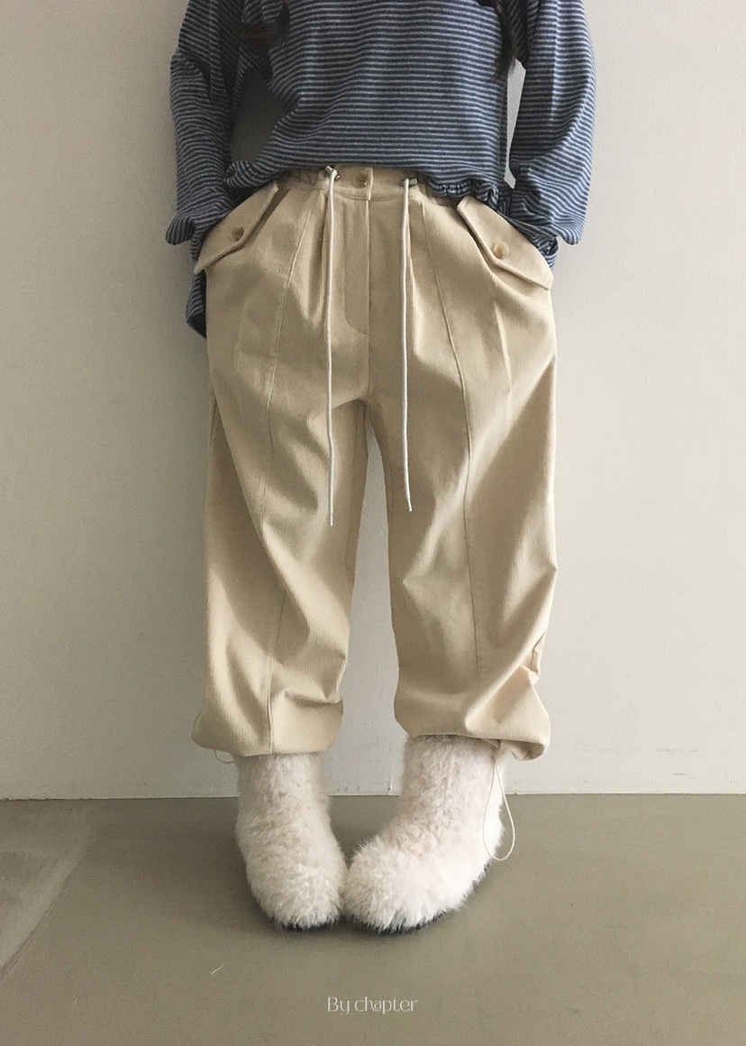 BY CHAPTER東大門㊣實拍女裝新品25秋冬時尚職業休閑褲燈心絨BY Chapter休閑褲圖色2