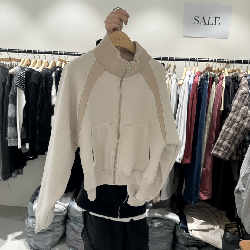 BEENS東大門㊣代購女裝新款25秋冬人氣推薦時尚夾克拉鏈加絨BEENS夾克圖色1