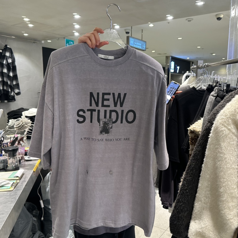 HERTZ-P東大門㊣直郵女裝新款25秋冬推薦職業休閑時尚熱賣T恤HERTZ-PT恤圖色1灰色