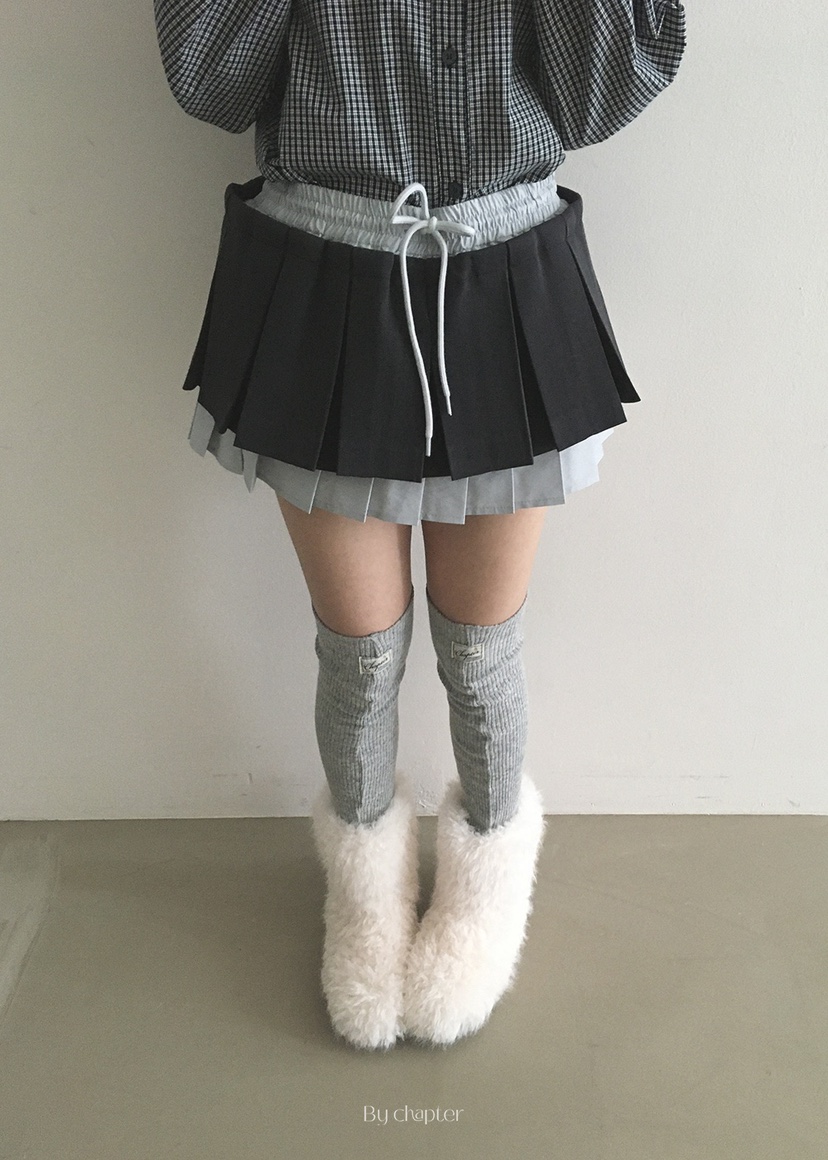 BY CHAPTER韓國代購㊣女裝新款熱賣休閑25秋冬人氣真品裙褲BY Chapter裙褲圖色1深藍色