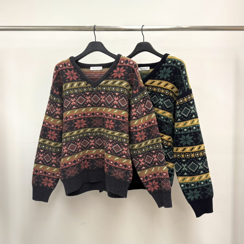 RIVER東大門㊣實拍女裝新款25秋冬休閑推薦職業熱賣毛衣復古WATER/RIVER毛衣