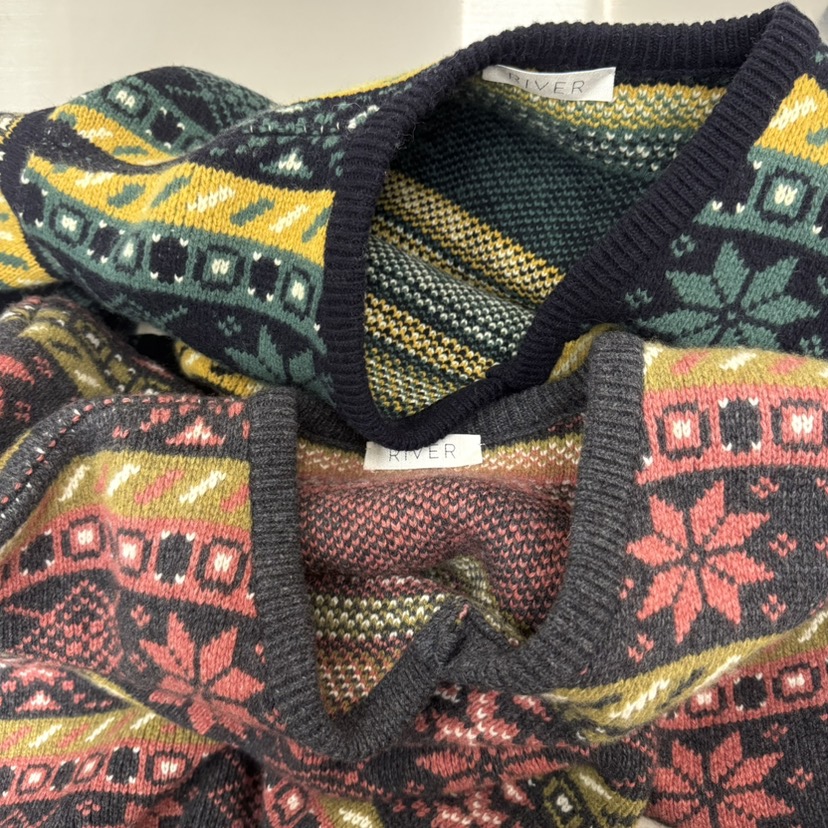 RIVER東大門㊣實拍女裝新款25秋冬休閑推薦職業熱賣毛衣復古WATER/RIVER毛衣