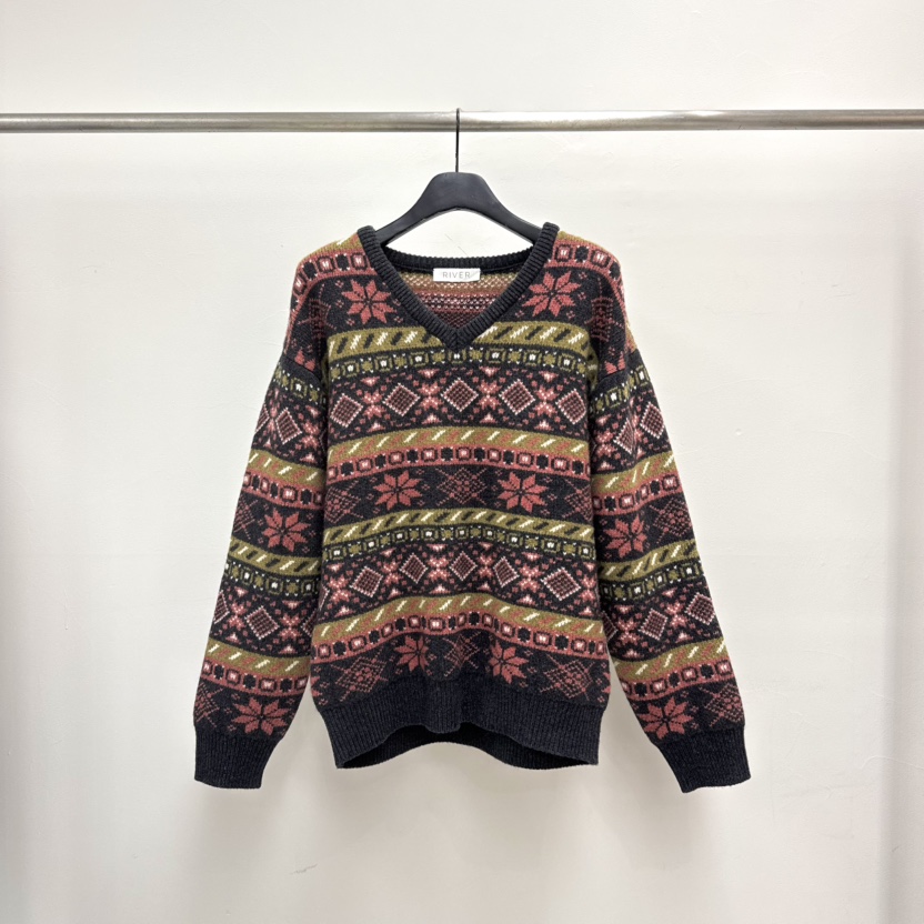 RIVER東大門㊣實拍女裝新款25秋冬休閑推薦職業熱賣毛衣復古WATER/RIVER毛衣圖色1