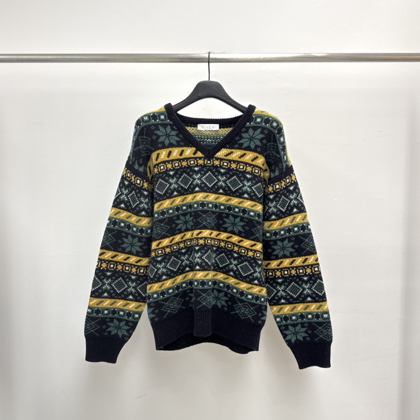 RIVER東大門㊣實拍女裝新款25秋冬休閑推薦職業熱賣毛衣復古WATER/RIVER毛衣圖色2