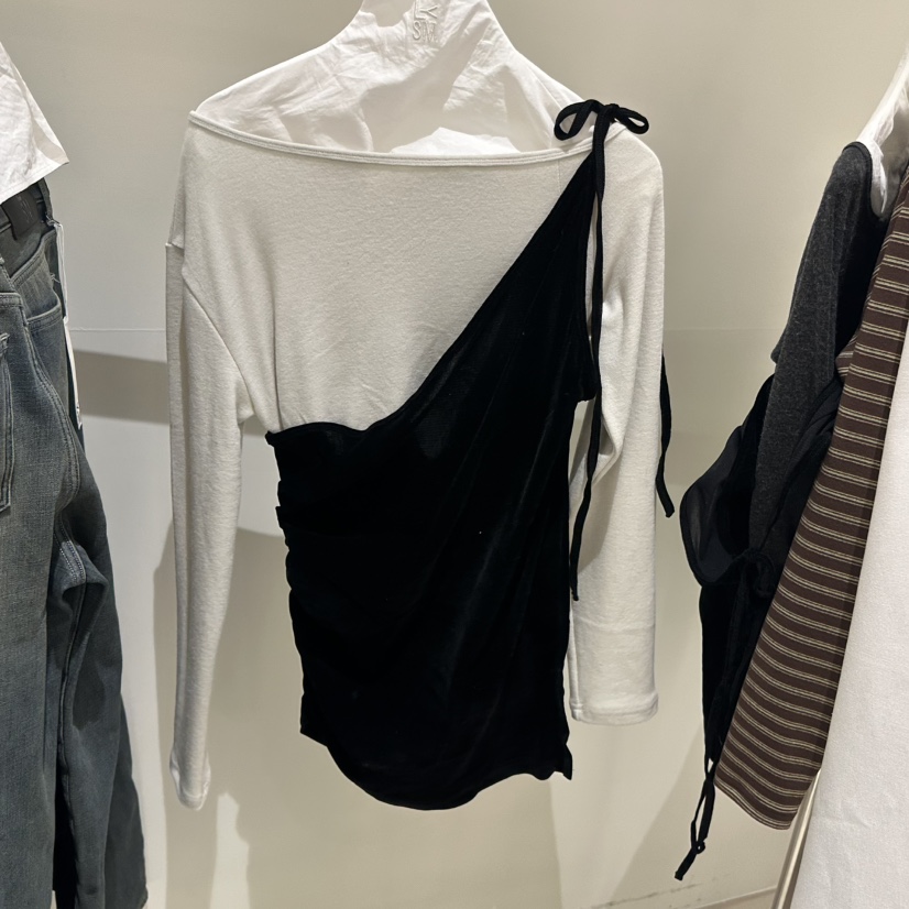 LOVE YOU SO MUCH/MORE THAN YESTERDAY韓國代購㊣女裝新款休閑長袖T恤假兩件LYSM/MORE THAN YESTERDAY長袖T恤圖色2