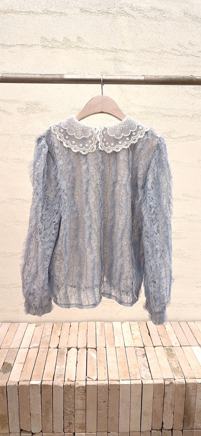 YARD東大門㊣代購女士新品25秋冬休閑時尚職業襯衫蕾絲衫雙層YARD襯衫/蕾絲衫