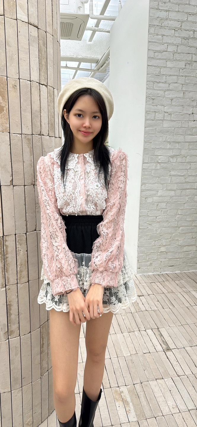 YARD東大門㊣代購女士新品25秋冬休閑時尚職業襯衫蕾絲衫雙層YARD襯衫/蕾絲衫