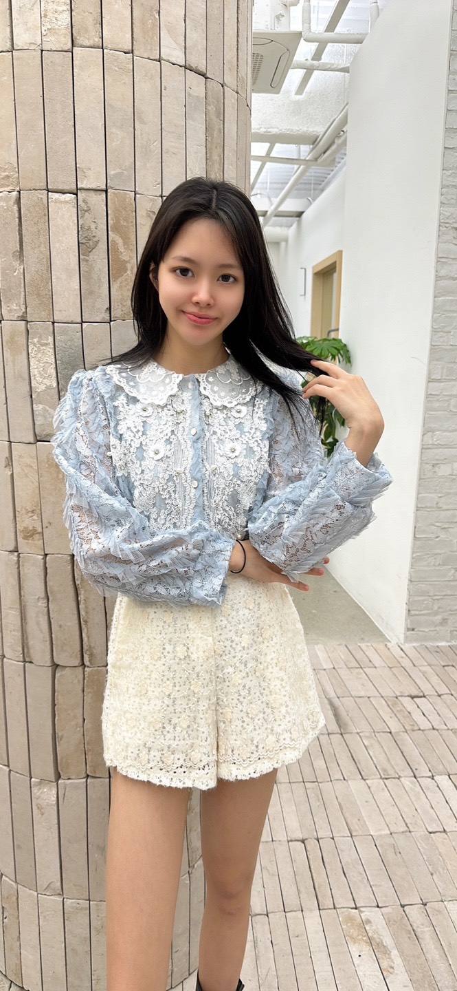 YARD東大門㊣代購女士新品25秋冬休閑時尚職業襯衫蕾絲衫雙層YARD襯衫/蕾絲衫圖色2