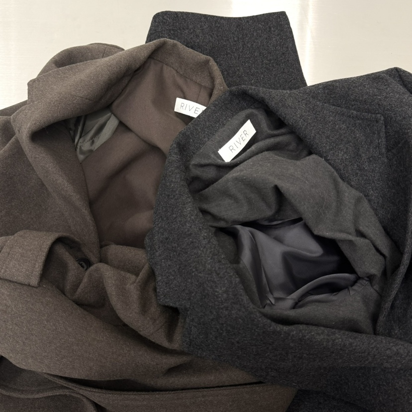 RIVER東大門㊣實拍女裝新品真品熱賣職業推薦中長款大衣復古WATER/RIVER中長款大衣