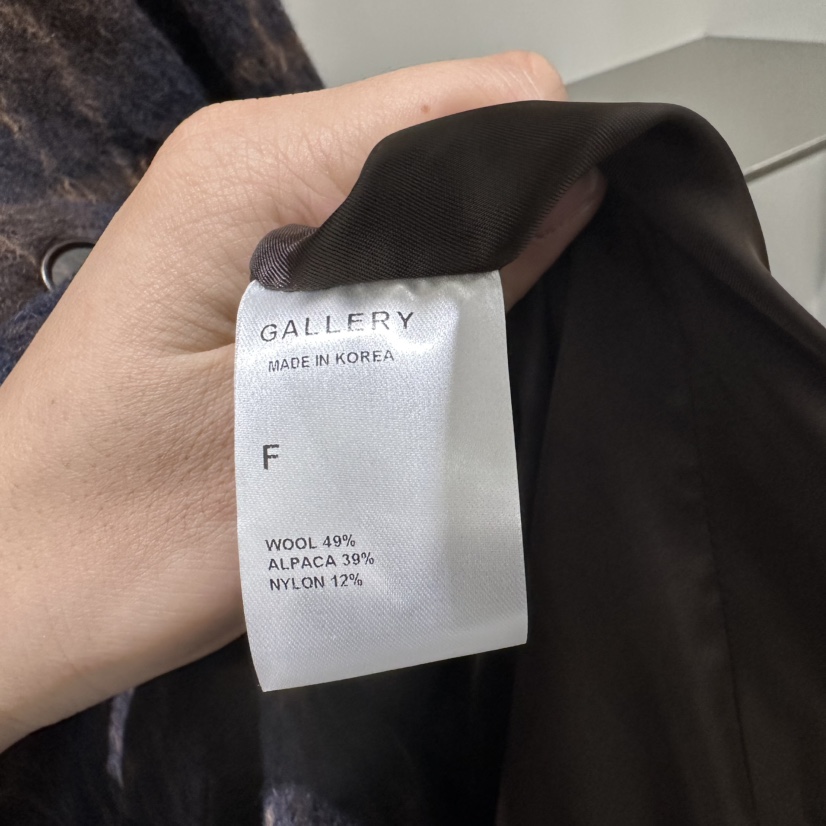 GALLERY-P東大門㊣直郵女士新款時尚25秋冬中長款大衣格子GALLERY-P中長款大衣