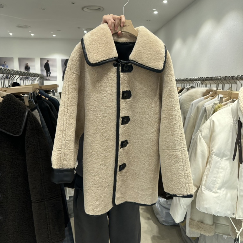 ACKER韓國直郵㊣女士新款推薦職業人氣中長款大衣里外穿雙面ACKER中長款大衣圖色1