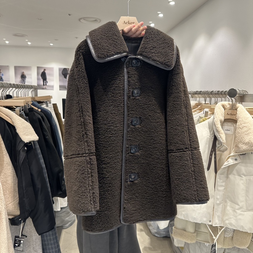 ACKER韓國直郵㊣女士新款推薦職業人氣中長款大衣里外穿雙面ACKER中長款大衣圖色2