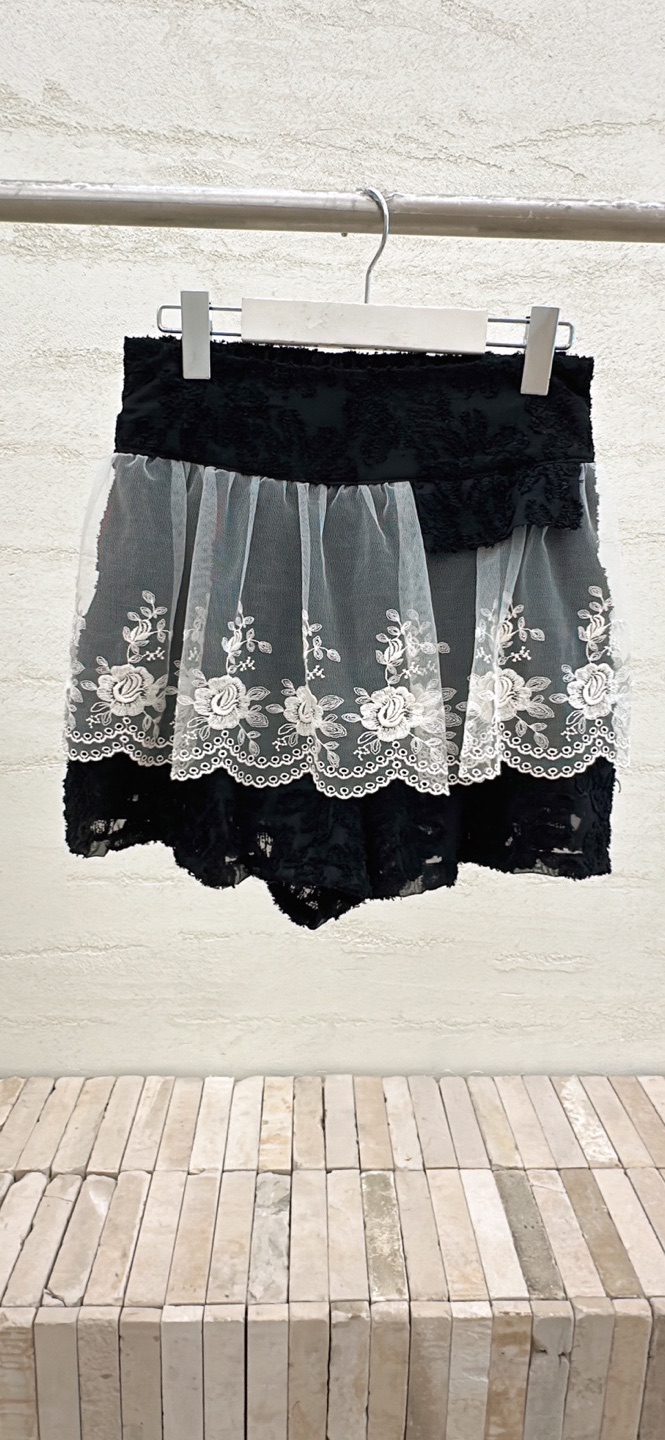 YARD東大門㊣代購女士新品熱賣職業推薦人氣短褲口袋刺繡雪紡YARD短褲圖色1