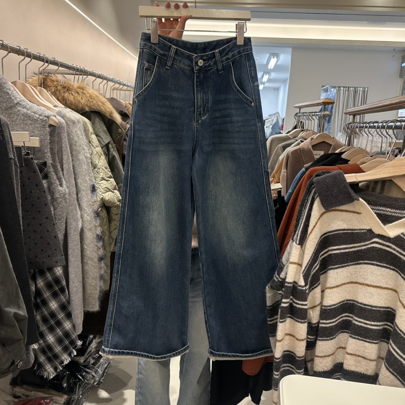 CREME BRULEE東大門㊣直郵女士新品職業推薦真品牛仔褲加絨CREME BRULEE/DH牛仔褲圖色1