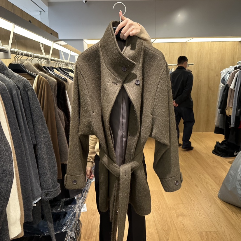 LEFANCY東大門㊣實拍女士新品推薦人氣時尚中長款大衣羊駝毛LEFANCY中長款大衣圖色2