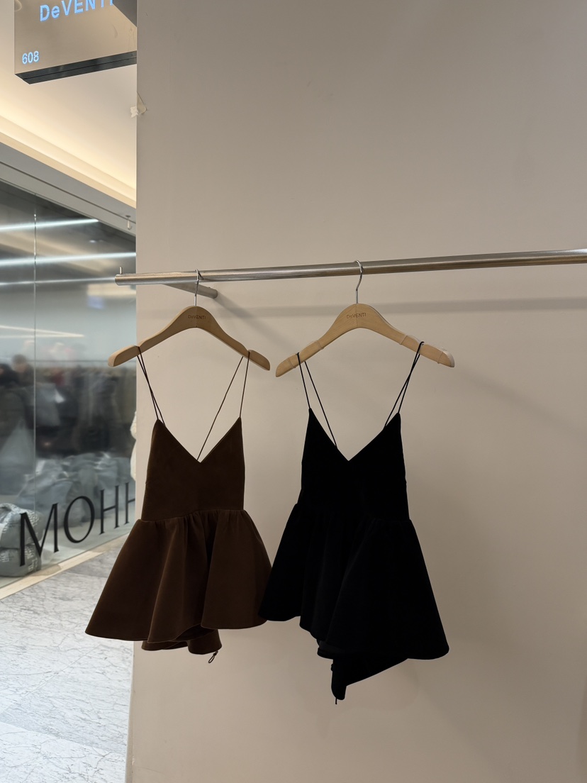 DE VENTI東大門㊣直郵女裝新品真品時尚25秋冬職業連衣裙麂皮DE VENTI連衣裙