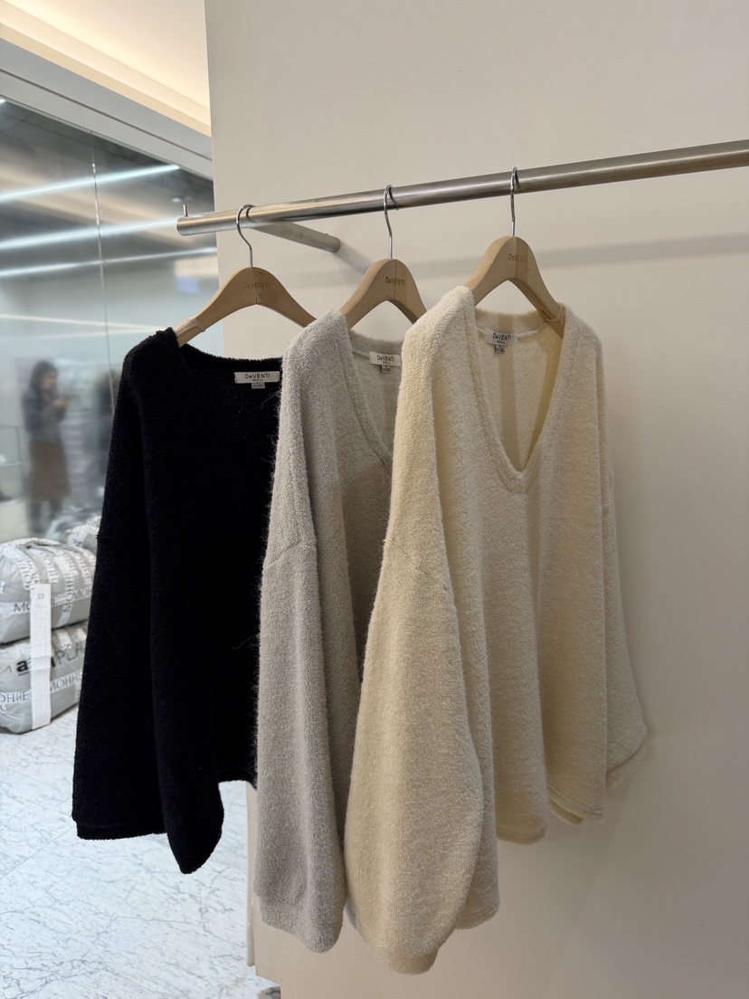 DE VENTI東大門㊣實拍女士新款人氣25秋冬職業真品針織衫V領DE VENTI針織衫